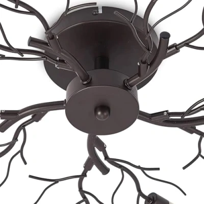Image de Lindby Plafonnier Bigna à intensité variable (Moderne) en Marron Métal e. a. pour Salon &amp; Salle manger (à 10 lampes, G9), Luminaire Plafonnier, Lampe Plafond, Eclerage Eclairage
