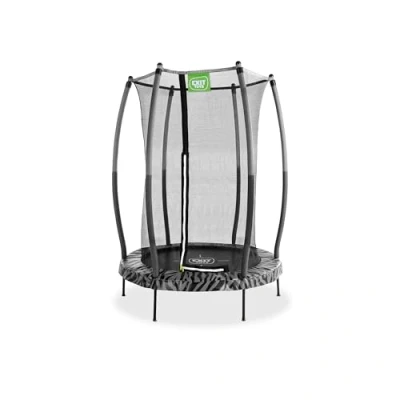 Image de EXIT TOYS Trampoline Tiggy Junior avec Filet de Sécurité ø140cm pour Tout Petits Utilisation Intérieure et Extérieure Élastiques Système Protection des Pieds Noir/Gris