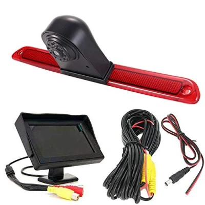Image de Troisième monté sur Le Toit Haut Lampe Frein lumière Vue arrière Caméra de recul Peut Ajuster l&#039;angle Vision Nocturne Infrarouge pour Benz Sprinter W906/Transit Ducato Crafter+ Moniteur 4.3 Pouces