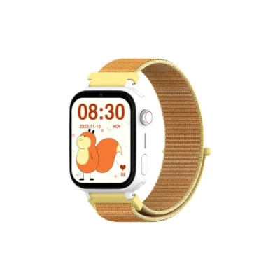 Image de DCU TECNOLOGIC Montre Connectée Enfant avec système Android Whatsapp Positionnement GPS Appels vidéo Bouton SOS Contrôle Parental Couleur: Orange