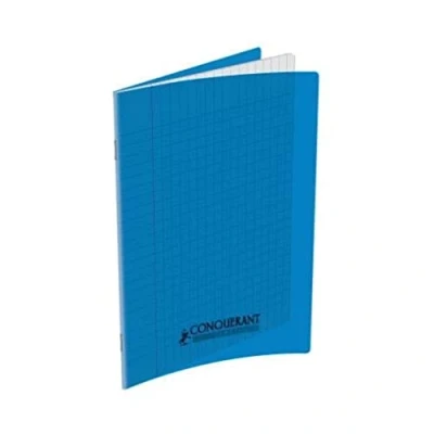 Image de Conquerant Cahier Classique Piqure Couverture Polypropylene Transparente seyes , bleu 17X22 cm
