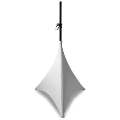 Image de BeamZ Housse en Lycra Blanc, 70cm de Haut, pour Pieds d&#039;Enceinte, Éclairage l&#039;Intérieur Possible, Extensible dans 4 Directions, Idéal DJ Mobiles