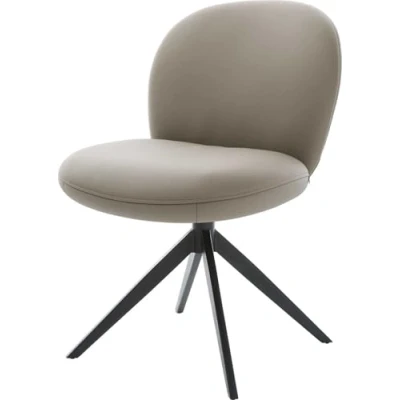 Image de Chaise pivotante Nube Flex cuir de vache couleur boue pied croisé large noir pivotement sur 360 fonction bascule ressorts ensachés