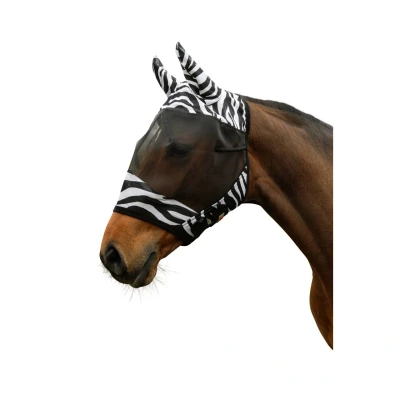 Image de Covalliero Masque Anti Mouches avec Couverture Oreilles Zebra Cob