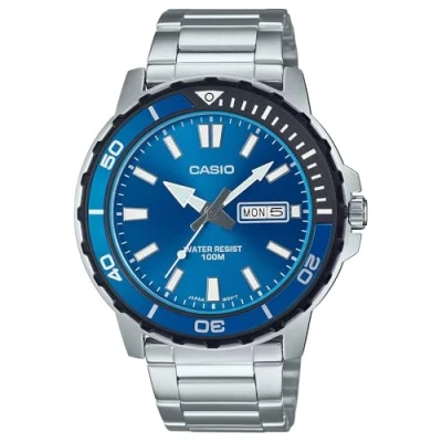 Image de Casio Homme Analogique Quartz Montre avec Bracelet en Acier Inoxydable MTD125D 2A1V