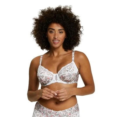 Image de SANS COMPLEXE, Soutien Gorge Classique Armatures, Modèle Amelie Print, Imprimé Tulipes Taupe, 90E