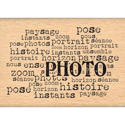 Image de Florilèges Design FE213025 Tampon Scrapbooking Texte Photo Beige 5 x 7 2,5 cm