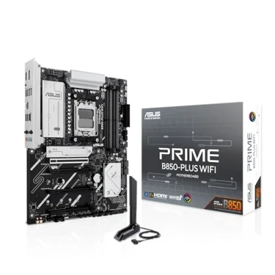Image de ASUS Prime B850 PLUS WiFi, Carte mère AMD ATX, 8+2+1 Phases d&#039;alimentation, Emplacement DDR5, PCIe 5.0, 3 emplacements M.2, Wi FI 6E, Ethernet Realtek 2,5 GB, DisplayPort, HDMI, USB A et C 10