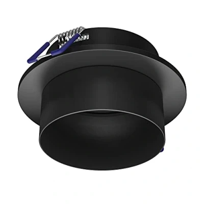 Image de ledscom.de Cadre d&#039;encastrement au plafond KRON, rond, noir mat, spots, spots encastrés, cadre, plafonnier, de plafond, plat, spotlight, spot