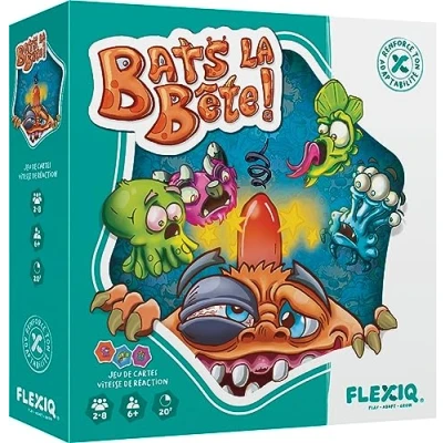 Image de FlexiQ Asmodee Bats la Bête Jeux de société cartes d&#039;observation et rapidité familial enfants à partir 6 ans 2 8 joueurs Version française
