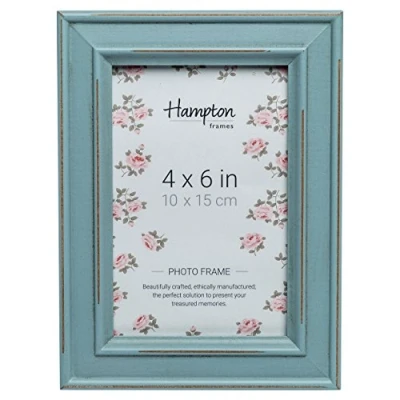 Image de Hampton Frames Paloma PAL301946B Cadre Photo Vieilli Chic Bleu 10 x 15 cm