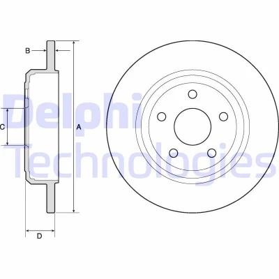 Image de DELPHI BG4772C Disque de frein 330 14 5 plein revêtu non traité sans roulement roue, bague ABS JEEP: GRAND CHEROKEE 4