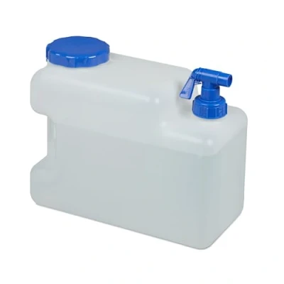 Image de Relaxdays Jerricane d’eau avec robinet, couvercle à visser, bidon eau de camping, 12 L, Sans BPA, blanc