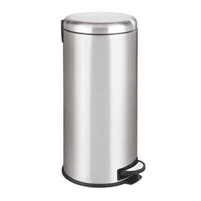 Image de WENKO Poubelle à pédale Leman, Fermeture système Easy Close, 30L, Acier INOX, 30,5 x 64 37,5 cm