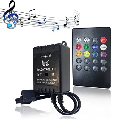 Image de EPBOWPT 20 Keys Strip IR LED RGB Music Controller Contrôle Contrôleur pour Bandes 5M SMD 3528/5050 DC 12 V Barre Lumineuse