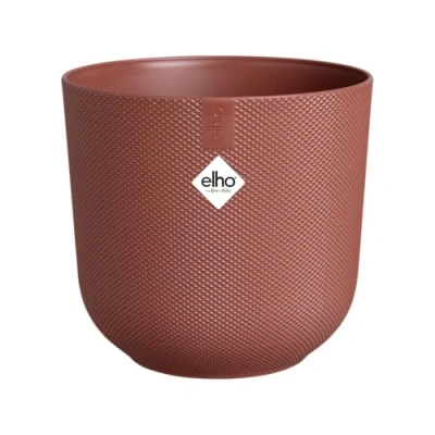 Image de Elho Jazz Round Ø 26cm Pot de Fleurs d&#039;Intérieur Plastique 100% recyclé Structure Unique Rouge/Rouge Toscane