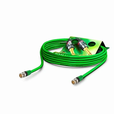 Image de SOMMER CABLE Video 75 Ω HD/3G/6G/12G SDI / 4K UHD SC Vector 0.8/3.7 équipé BNC/BNC NBNC75BLP9X NEUTRIK, Vert (15m) Made in Germany by