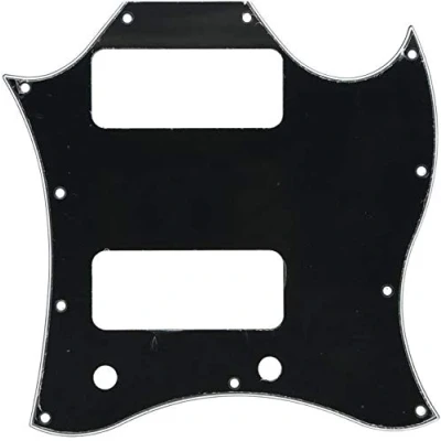 Image de Dopro SG Pickguard intégral pour guitare avec trou de micro P90 Noir 3 plis