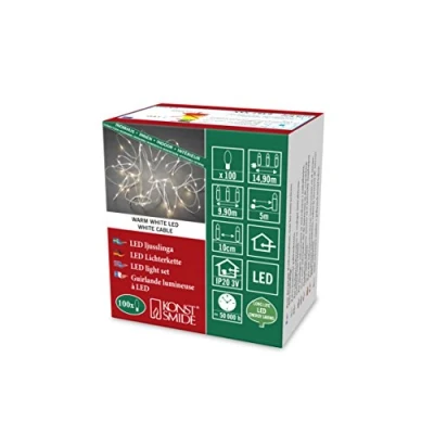 Image de Konstsmide 6387 102 Guirlande Lumineuse à LED Effet Gouttes, Plastique/, 2 W, Or, 1490 x 1 cm