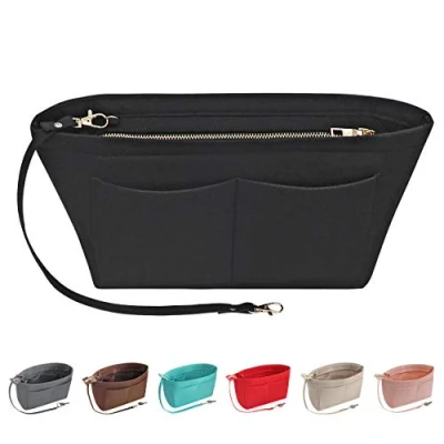 Image de Soyizom Feutre Sac à Main Organisateur insérer organisateurs Multi Poches fourre Tout en pour Femmes(Noir,X Large)
