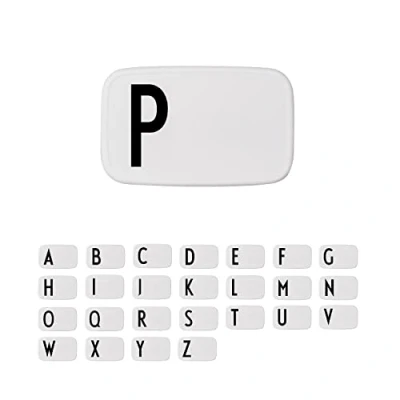 Image de Design Letters Lunch Box Blanc (A Z) Parfait comme Boite a Gouter/Lunch Enfant ou Adulte Repas Sans BPA/BPS Lave vaisselle &amp; Drop Safe Repas, 850 Ml