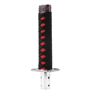 Image de Bediffer levier de pommeau vitesse universel japonais épée voiture vitesses avec 4 adaptateurs accessoire automatique noir + rouge, Intérieur automobile