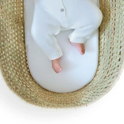 Image de Clair de Lune Noah Pod® Matelas en Maille Respirante 3D pour couffin Palmier Toutes Saisons 74 x 28 cm