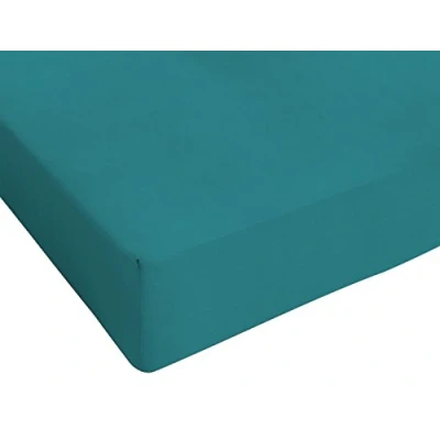 Image de Italian Bed Linen Max Color Drap Housse, 100 % Coton, Vert Bouteille, 1 Place et demie