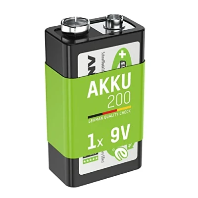 Image de ANSMANN Pile 6F22 9V 200 mAh NiMH Rechargeable (1 PCE) Bloc Alimentation à Faible autodécharge et Haute capacité idéale pour Les flashs d&#039;appareils Photo, Lampes de Poche, etc.