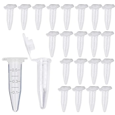 Image de HUAZIZ 300 Pièces 0.5ml Tube à Centrifuger en Plastique Conique Tubes de Laboratoire Conteneurs d&#039;échantillons avec Snap Cap pour l&#039;analyse