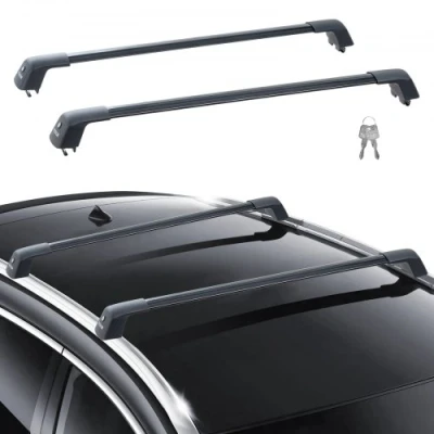 Image de VEVOR Barre transversale de Toit Universelle, 122,8 cm Max., supérieure Voiture en Aluminium, pour Rails latéraux rainurés sans Espace, réglable avec verrous SUV, berline, fourgonnette