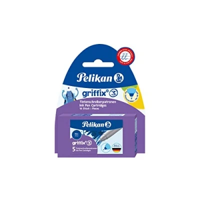 Image de Pelikan Griffix Pack de 2 Etuis 5 Cartouches d&#039;encre Bleu pour Roller/KM5