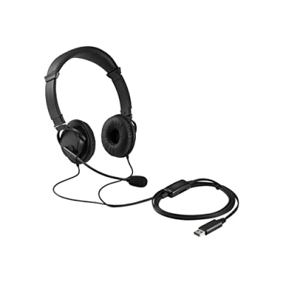 Image de Kensington Casque Hi FI USB avec Micro &amp; Réglage du Volume, Microphone Antibruit Rotatif, Arceau Universel Ajustable (K33065WW)