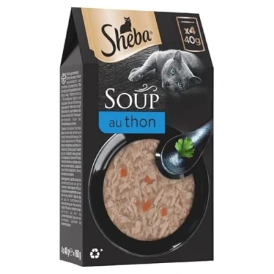 Image de Sheba Soupe Sachets Fraicheur Aux Filets De Thon pour Chat 4X40G Le Lot 4