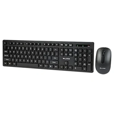 Image de Kit clavier et souris Blow 2,4GHz sans fil, disposition QWERTY, récepteur USB, portée jusqu&#039;à 10m pour PC ordinateur portable