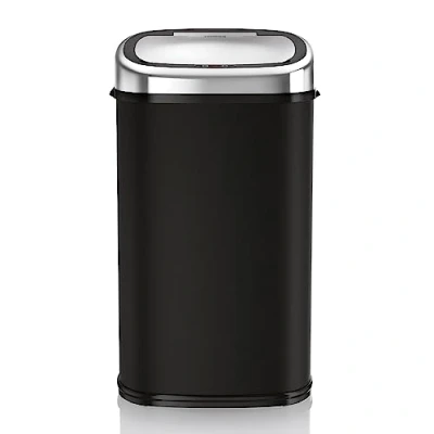 Image de Tower T80900 Poubelle Automatique à Capteur en Acier Inoxydable avec Fermeture Douceur, Commande Manuelle Cuisine de 58 L Noir