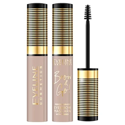 Image de Eveline Cosmetics Brow &amp; Go! Mascara à sourcils avec fibres compactes, 6 ml, n 05 taupe