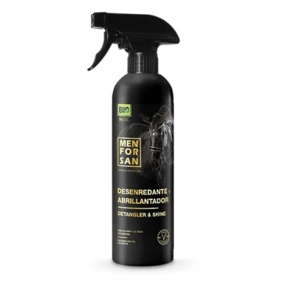 Image de MENFORSAN Horse Detangling and Shining Detangler, 500ml Démêle et Fait Briller la crinière Queue Bio Vegan Friendly 100% Natural Premium Care