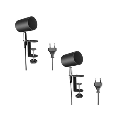 Image de ledscom.de 2 pièces lampe à pince WAIKA, interrupteur, noir mat, 1x GU10 max. 15W
