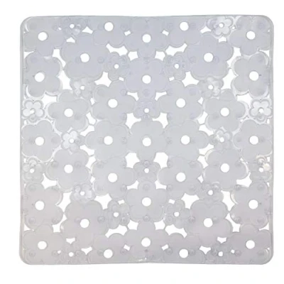 Image de ID Mat 323230 Fleurs Tapis Fond d&#039;Évier PVC Transparent 32 x 0,4 cm