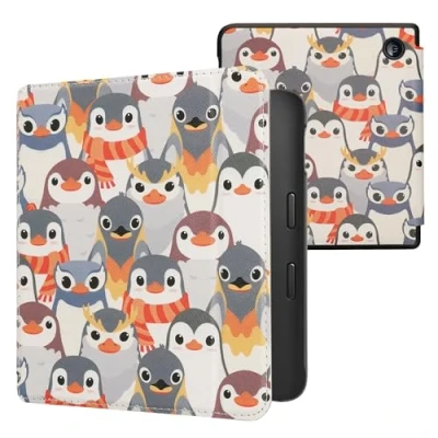 Image de kwmobile Étui Compatible avec Kobo Libra 2 Coque à Rabat magnétique Tablette eReader Similicuir Gris Jaune Marron