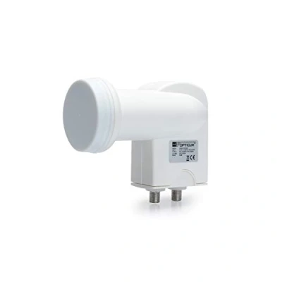 Image de RED OPTICUM Robust Twin LNB I numérique 2X résistant à la Chaleur &amp; au Froid avec Seulement 0.1dB de Bruit et Protection Contre Les intempéries Extensible ITwin pour 2 abonnés Blanc