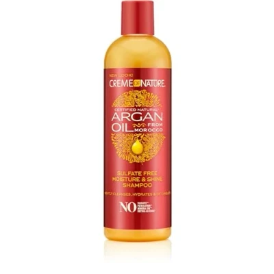 Image de Creme of Nature Argan Oil, Shampoing Hydratant à l’Huile d’Argan du Maroc, Shampooing Nettoyant et Nourrissant, Soin des Cheveux Bouclés Frisés Crépus, Sans Sulfates Flacon de 354ml