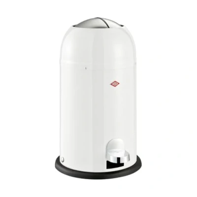 Image de WESCO Poubelle Kickmaster Junior de couleur blanche, tôle d&#039;acier revêtue par pulvérisation, amortisseur intégré, volume 12 litres, insert en plastique, clapet d&#039;insertion
