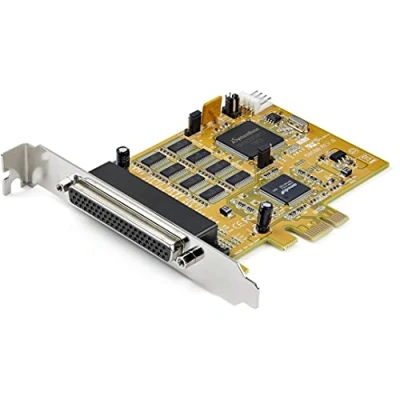 Image de StarTech.com Carte PCI Express à 8 Ports Série RS232 Adaptateur PCIe avec UART 16C1050 Contrôleur Multiport DB9 Protection de Surcharge 15kV Win &amp; Linux