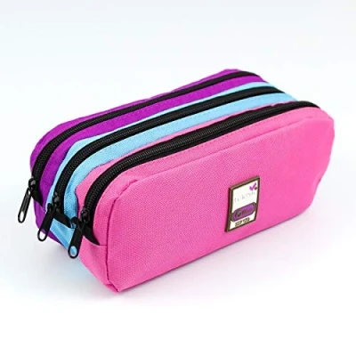 Image de Viquel Trousse Scolaire 3 Compartiments Grande Capacité TRIZIP Multicolore