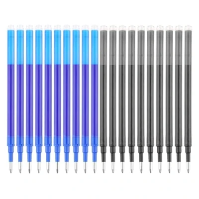 Image de DGUSO Recharges Stylo Rechange 0,7 mm, 20 Pièces pour Stylos Effaçables, Compatible avec PIlot Frixion S&#039;Applique, 400 MèTres Longueur D&#039;éCriture (Bleu, Noir)