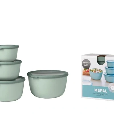 Image de Mepal Cirqula Round Lot de 4 boîtes conservation avec couvercle Convient comme boîte rangement, réfrigérateur et micro ondes 500, 1000, 2000 3000 ml Nordic sage