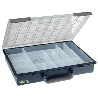 Image de raaco 136211 Assorter PSC 55 4x8 15 Boîte de compartiment, Bleu/transparent