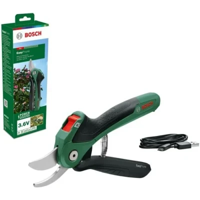 Image de Bosch Sécateur sans fil EasyPrune (batterie de 3,6 V intégrée ; 450 coupes par charge batterie rechargeable à l’aide d’un câble micro USB livré dans un carton)